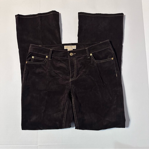 Michael Kors Brown Velour Women's Pants Size 10 - Picture 2 of 10